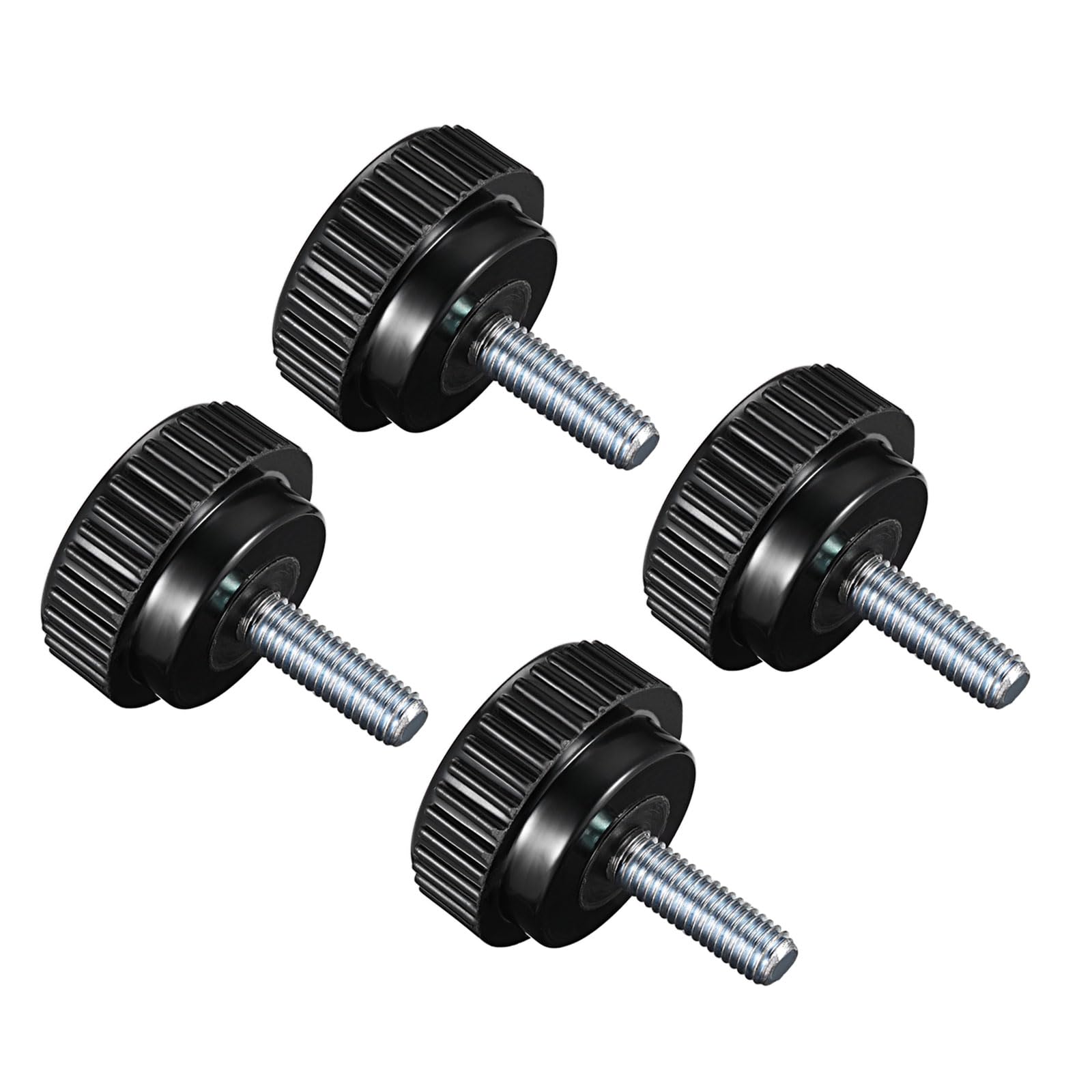 CoCud Knurled Clamping Knobs, M8 x 25mm Male Thread 25mm Head, Thermoset Plastic Thumb Screw Grip Bolt Knobs Black - (Applications: for Lathe Machinery), 4-Pieces