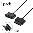 2Pack 6 ft/1.8m SNES Controller Extension Cable for Retro-Bit SNES Super Nintendo Entertainment System Console