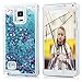 Note 4 Case,Galaxy Note 4 Case - Flowing Liquid Floating Bling Glitter Sparkle Stars Hard PC Cover Cute Creative Design Lightweight Ultra Slim-Fit Protective Cover by Badalink - Blue