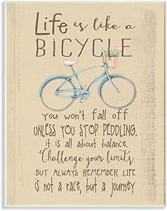 The Kids Room by Stupell Life is Like a Bicycle' Icon Inspirational Typography Wall Plaque Art, 10x15