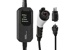 MEGEAR Skysword Ⅱ Level 1-2 EV Charger, 100-240V 16A 25FT Portable EVSE, NEMA 6-20 Plug with NEMA 5-15 Adapter Electric Vehicle Charging Station