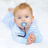 Aolso Pacifier Chain 4pcs Clip Adapter silicone rings Teething Clip Black Blue view 6
