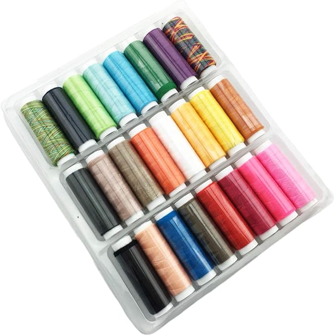 Nähgarn-Set, Nähgarn Box Kit, 24 Farben Spule Handsticken Quilten Maschine Nähgarn für Quilten ...
