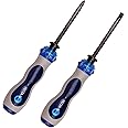 Sipery 2Pcs Screwdriver Adjustable Length and Reversible Dual End Shaft, Flat and Philips Magnetic Head, Adjustable Screwdriver Length 83mm to 150mm / 3.2 to 6 inch