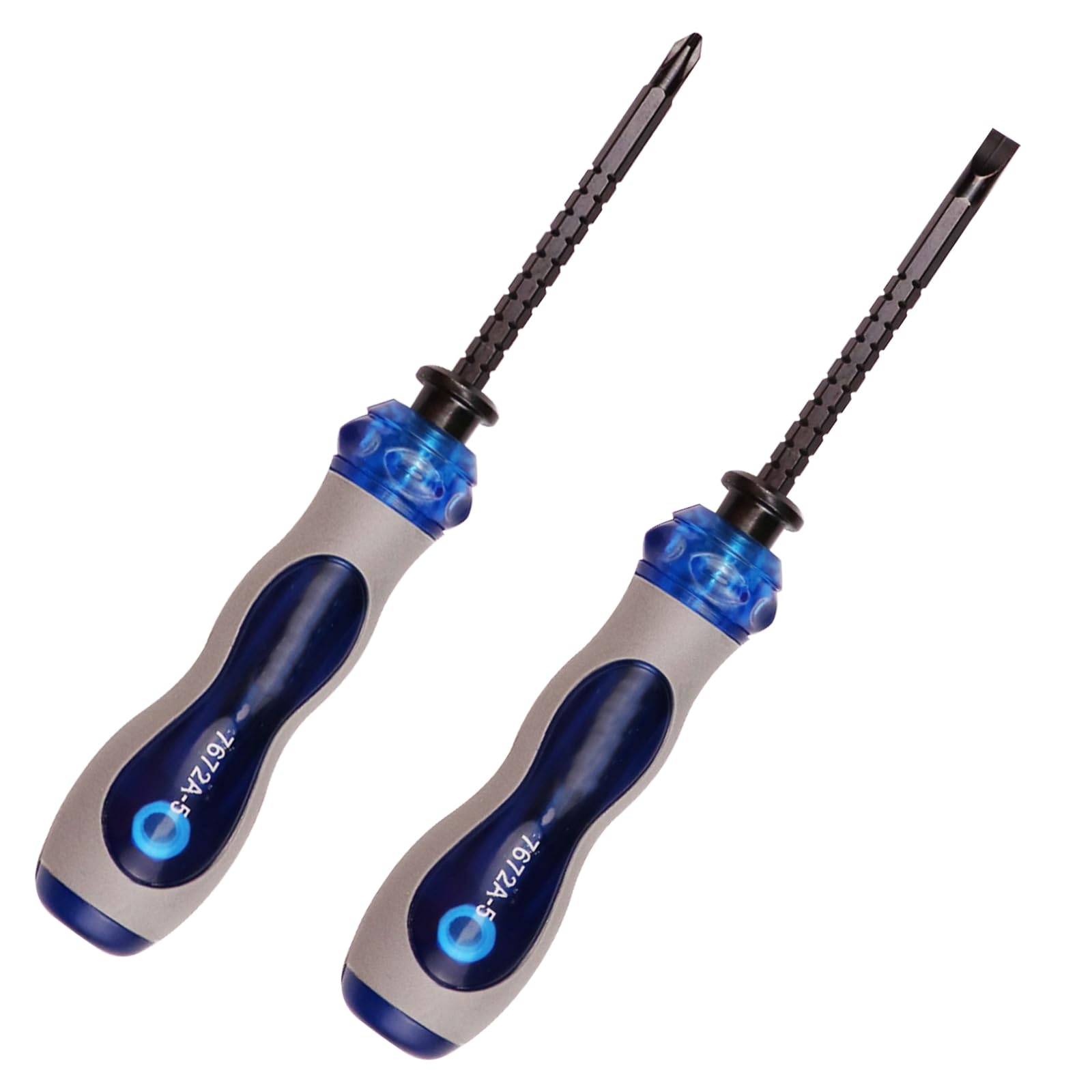 Sipery 2Pcs Screwdriver Adjustable Length and Reversible Dual End Shaft, Flat and Philips Magnetic Head, Adjustable Screwdriver Length 83mm to 150mm / 3.2 to 6 inch