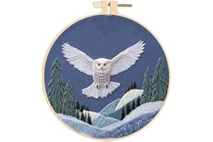 Huacan 1pc Owl Embroidery Kits for Adults Animal Home Decoration Modern Wall Stickers Cross Stitch Patterns