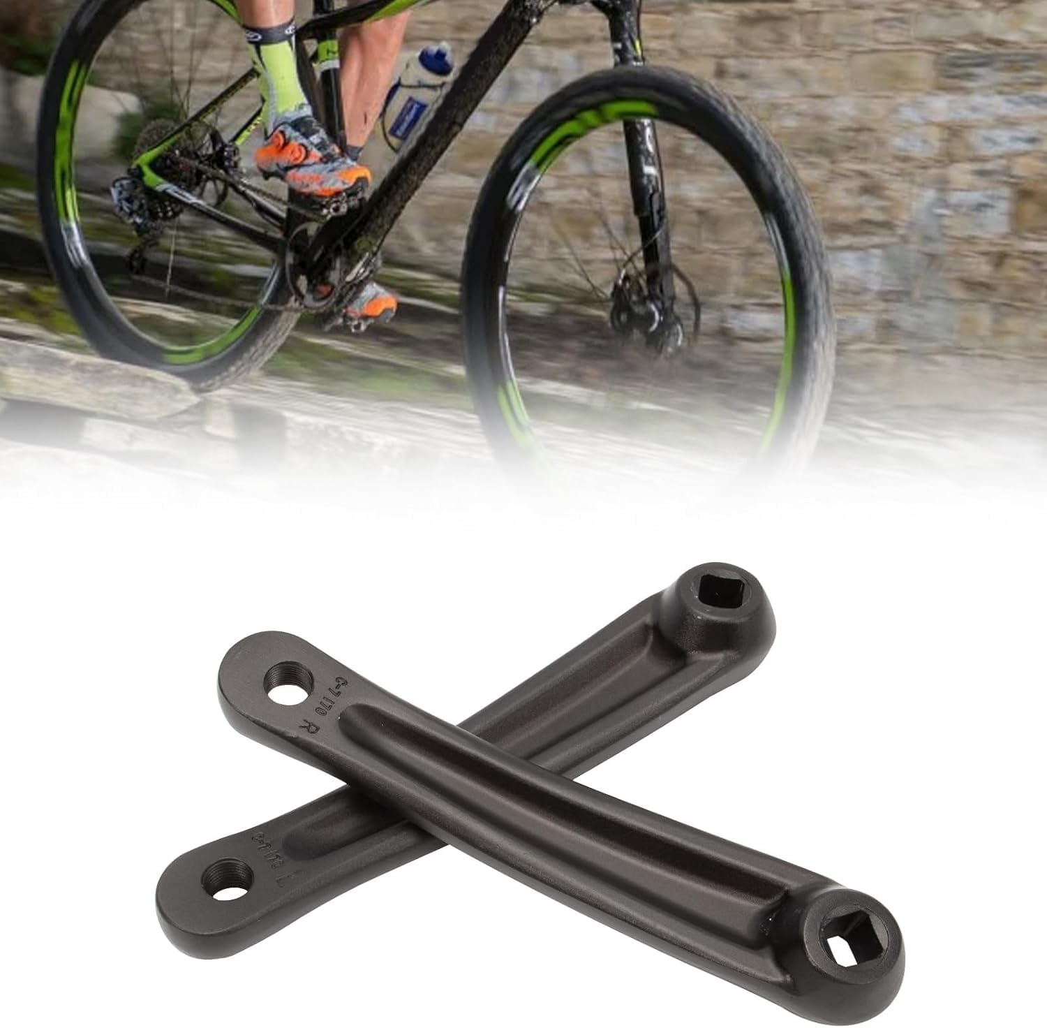 Kuuleyn Road Bike Crank arm,Cranksets for bikes,Bike pedal arm,1 Pair Durable Crank Arms Bicycle Crankset Bicycle Crank for MTB Road Bicycle Approx. 21 * 3.8cm / 6.3 * 5.9inch