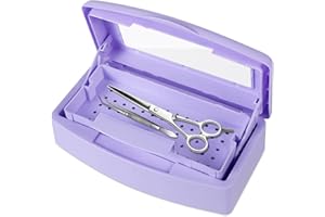 Gusnilo Nail Tool Sterilizer Box barbicide Disinfectant Jar Plastic Disinfectant Container Suitable for Nail Tools Hair Salons Beauty Centers and Manicure and Nail Equipment(Purple)