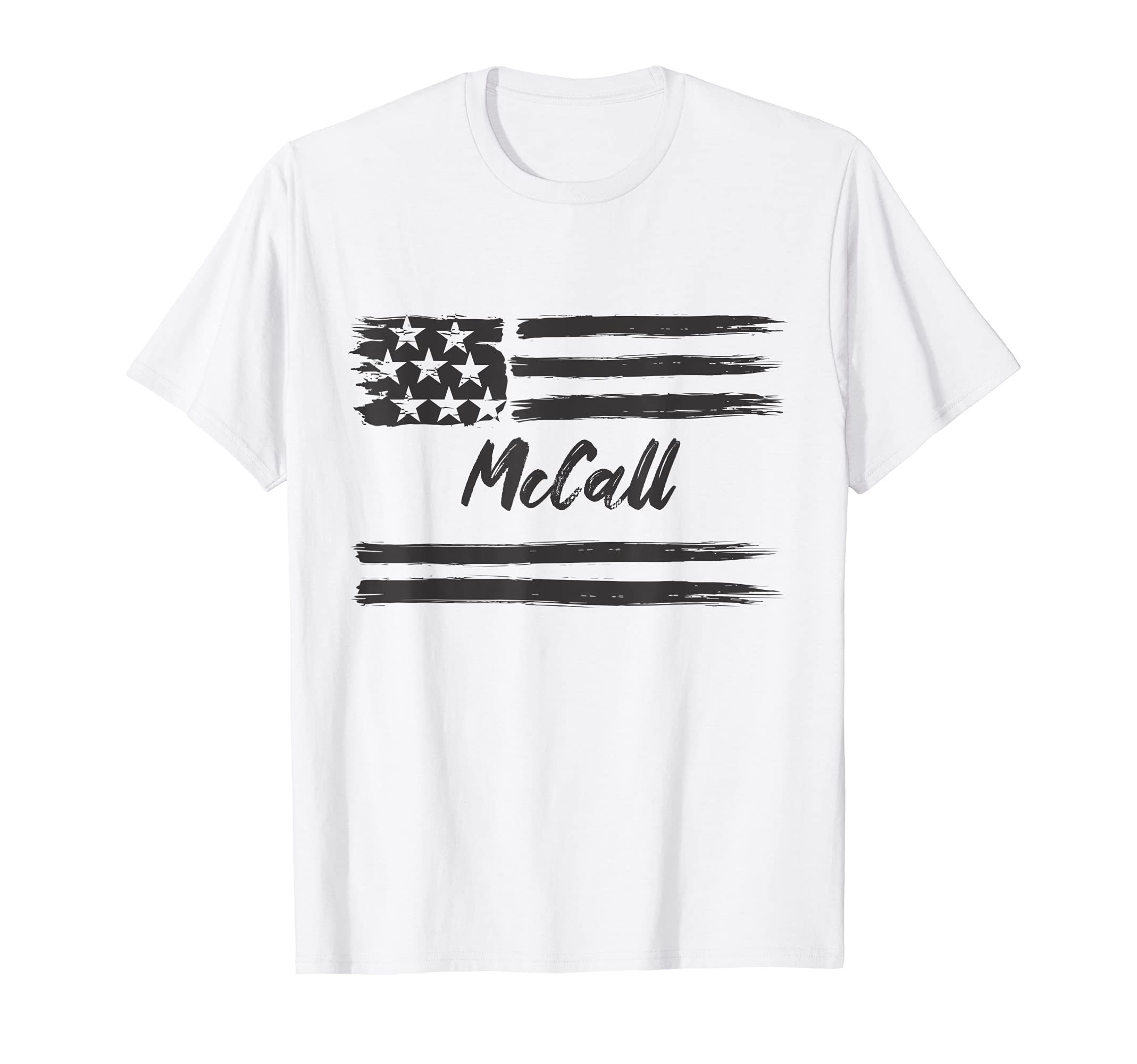 McCall - Personalized Name, Stars and Stripes, USA Flag T-Shirt