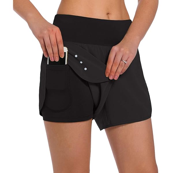Short De Sport 2 En 1 Pour Femme PINSPARK - Taille Haute, Séchage Rapide, Avec Poches