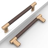 Coinkoly Knurled Cabinet Pulls CK4496 (10 Pack, Brown and Champagne, 5"/128MM Hole Center)