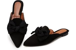 Rilista Mules for Women Slip On Comfortable Pointed Toe Womens Loafers Women's Flats for Women's Mules & Clogs