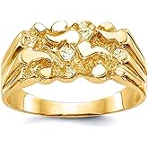 14k Yellow Gold Solid Polished Nugget Ring Size 6 Ring for Women