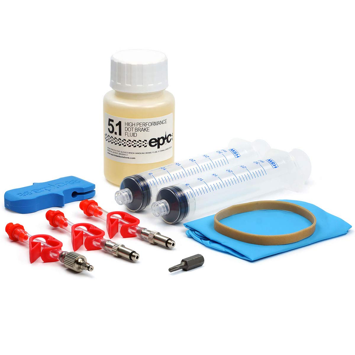 Epic SRAM Bleed Kit & DOT Fluid - Bleeding Edge Tool Included - Code, G2, Guide, Level, eTap HRD. Compatible with all SRAM DOT Brake Models. 100ml DOT 5.1 Brake Fluid Included
