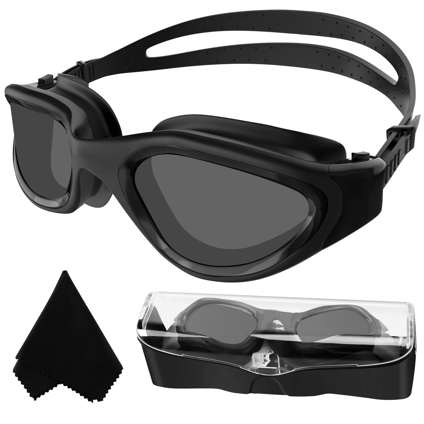 Adult Swimming Goggles,Polarized Open Water Goggles Swimming Anti Fog UV Protection No Leakage Clear Vision Easy to Adjust for Adults Men Women Teenagers