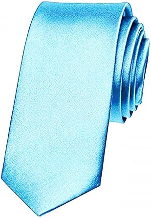 Legisdream Hombre Azul Claro Corbata Satinado Delgado Estrecho Delgado Elegante Casual Marido Novio Amazon Es Ropa Y Accesorios