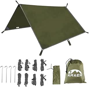 Lona de carpa de 3 m x 3 m, toldo portátil, ligero; refugio a prueba de