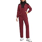 Totatuit Sweatsuits for Women 2 Piece Lounge Outfits Sweatshirt Wide Leg Sweatpant Tracksuit Matching Set