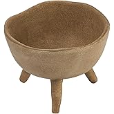 Creative Co-Op Boho Terracotta Footed Planter with Organic Edge, Matte Taupe
