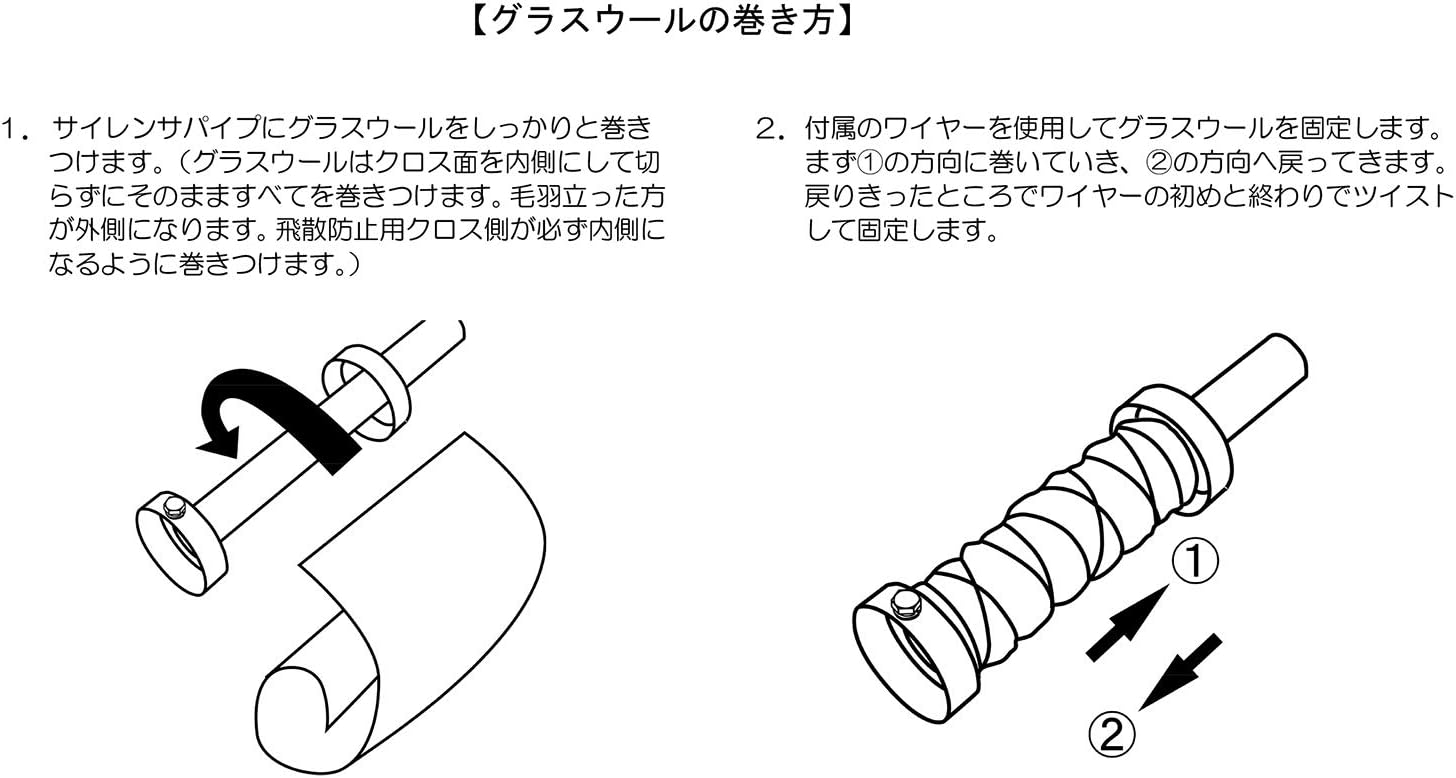 Amazon デイトナ バイク用 インナーサイレンサー F41 グラスウール消音タイプ 車 バイク 車 バイク