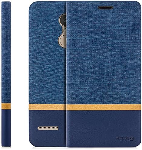 Lenovo K6 Case Protector Flip Cover [zanasta Designs] Premium Phone Wallet with Card Holder Slots [Slim Profile], Foldable Stand, Blue