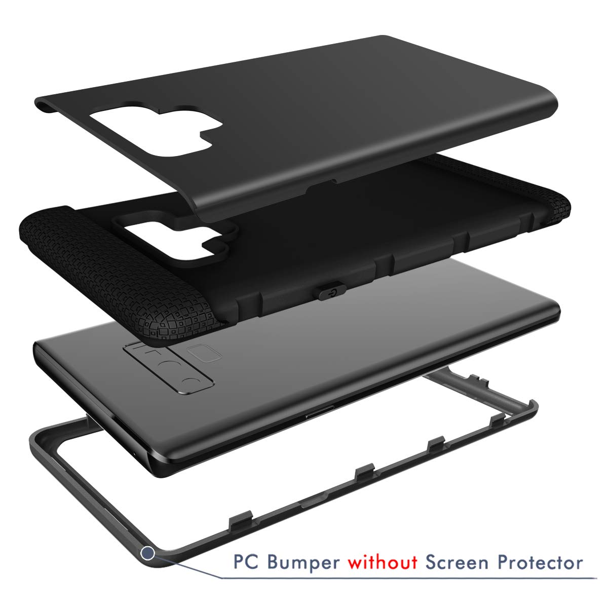 SHUANGFANG Samsung Galaxy Note 9 Protective Case,Defender Full Body Protection Rugged case Galaxy Note 9 (2018) (Note9 H Black)