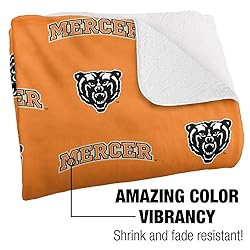Mercer University Blanket, 50"x60" Logo Pattern