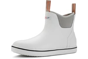 SUREWAY Men's Ankle Fishing Deck Boots for Men-Waterproof,Professional Non-Slip Soles for Wet Slippery Surface,Neoprene Rubber Rain Boot/Shoes for Hunting Boating Gardening