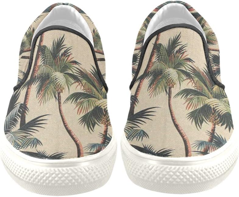Canvas Shoes D-Story Retro Palm Tree Men's Slip-on Fashion Sneaker