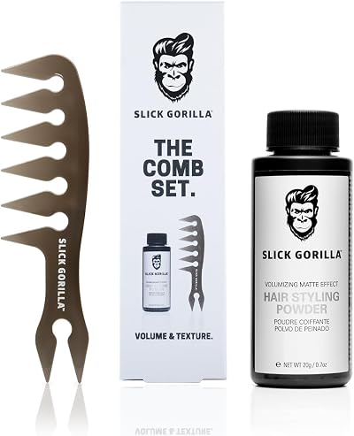 Slick Gorilla Hair Styling Powder Texture Powder and Carbon Wide Tooth Comb