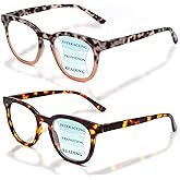 LianSan 2 Packs Progressive Multifocus Reading Glasses for Women - Ladies Near and Far Blue Light Blocking Computer Readers(Multicolor for 3ft,1.50x)