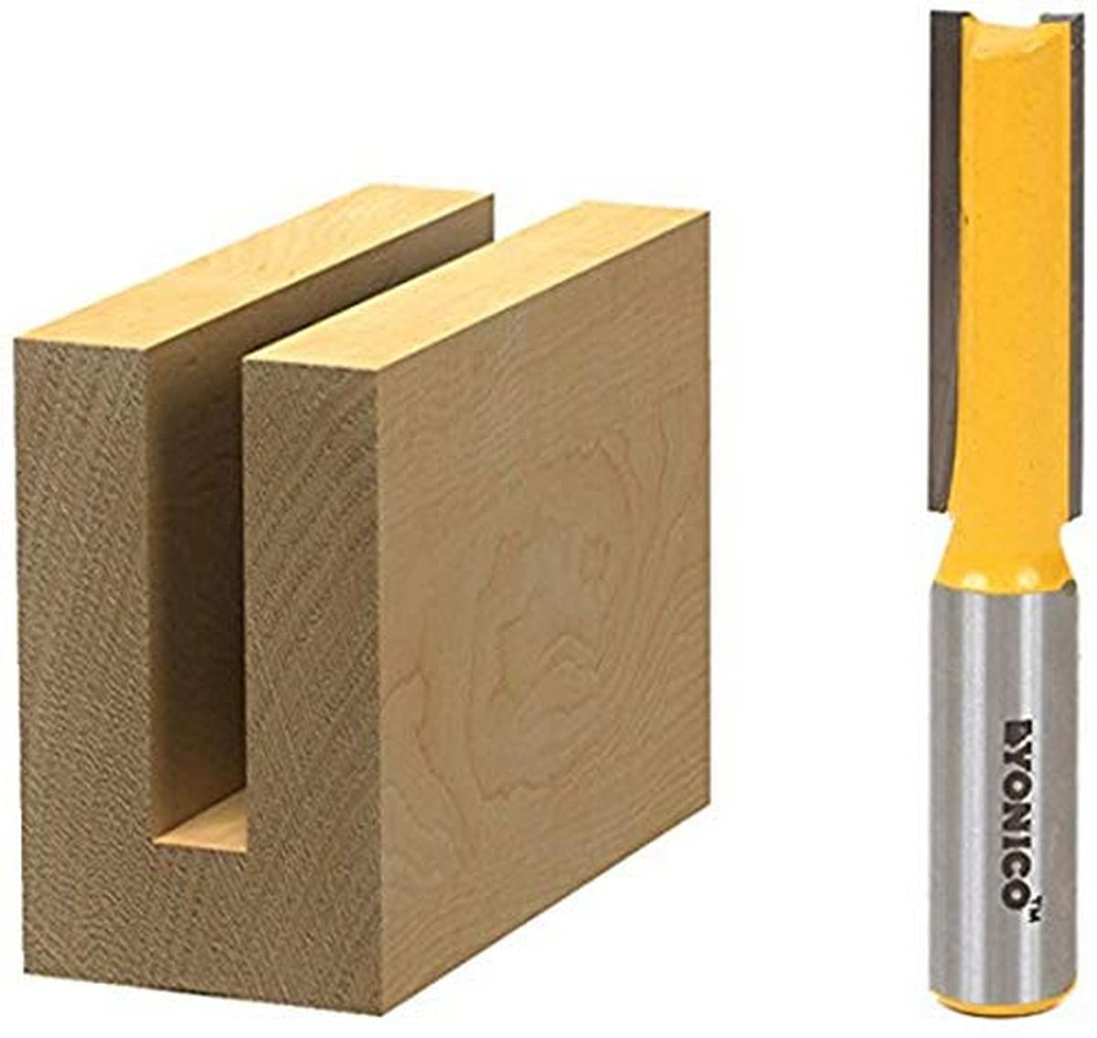 Yonico 14152 - Straight Router Bit, Cutting Diameter: 1/2", Cutting Height: 1-1/2" - 1/2" Shank