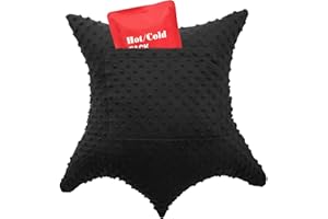 HEAL N HOPE Heart Surgery Pillow Shock Absorbing for Open Heart Surgery After Bypass Coughing with 2 Pockets - Recovery Gifts with Hands Placement Pouch, Minky Dot Black