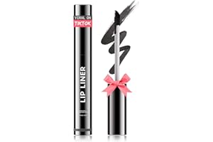 OETUIOW Lip Stain Peel Off, Lip Liner Moisturizing Long-Lasting & Waterproof, Transfer Proof & Plumping, Non-Stick Cup, Black Color