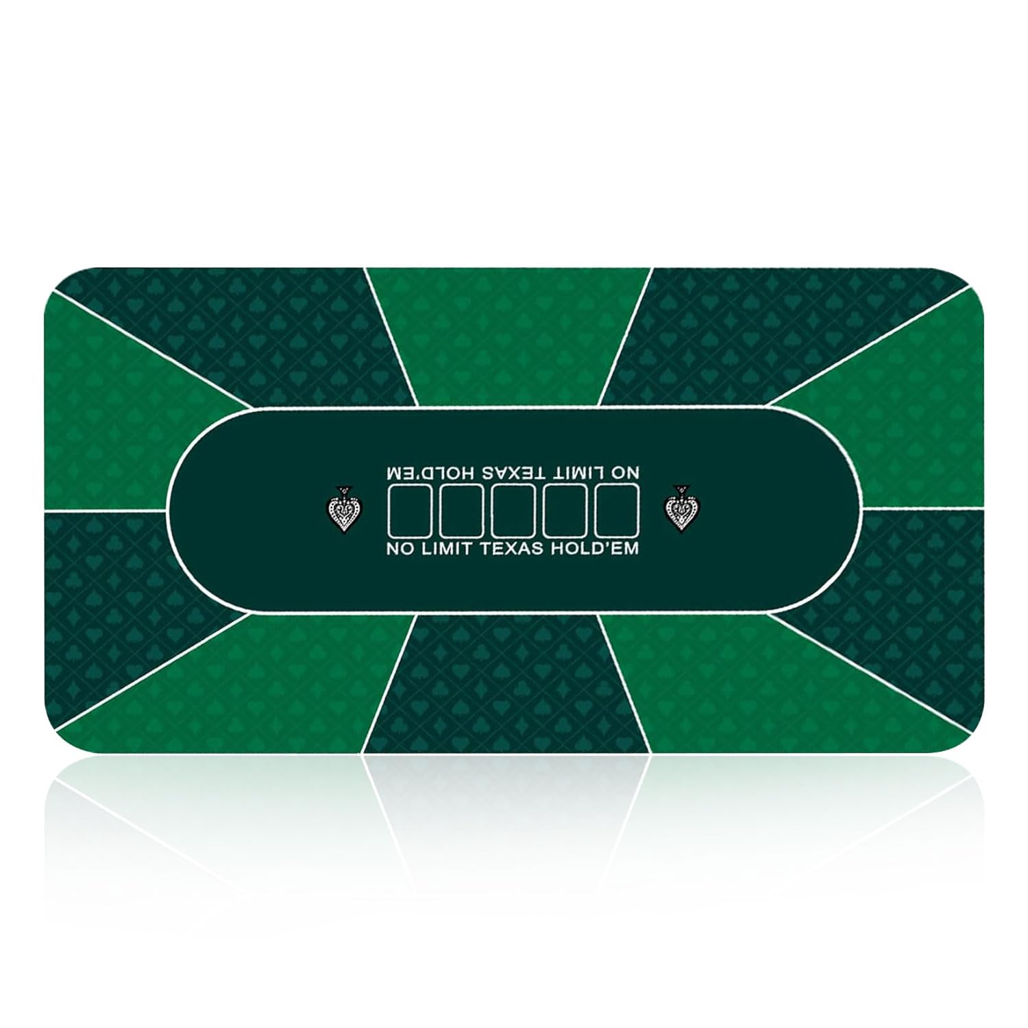 Amrocky Professional Poker Mat 120 x 60 cm, 8 Player Portable Rubber Texas Hold'em Poker Table Top Layout w/Zipper Handbag To Play Cards, Poker Games, Blackjack, Casino