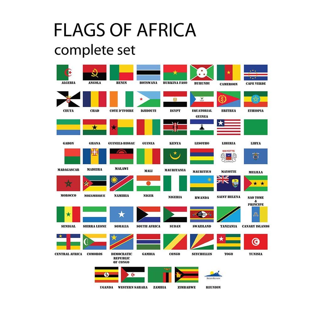 Wee Blue Coo Flags Africa Set African Nations Art Print Poster Wall Decor 12X16 Inch