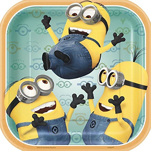 Square Despicable Me Dessert Plates 8Ct