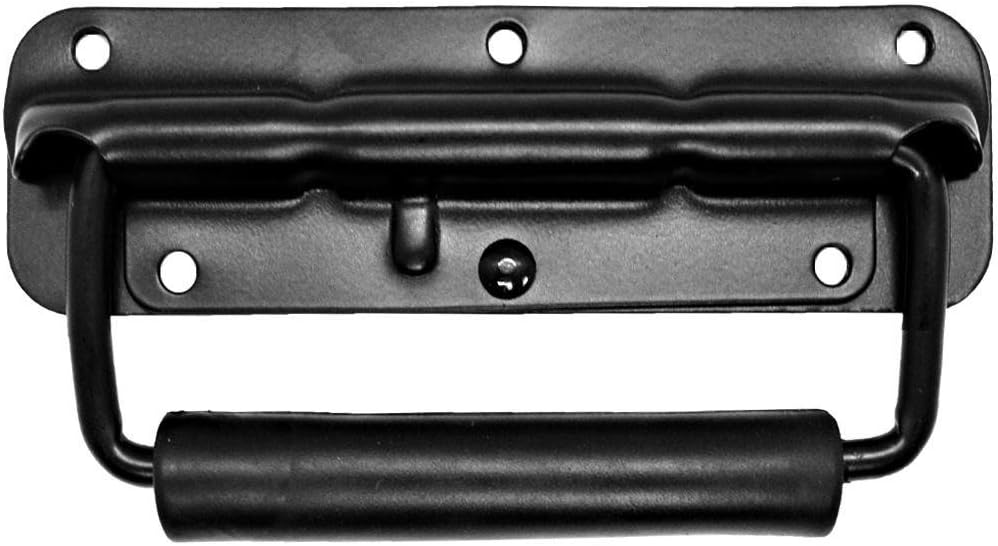 Set of 2 Speaker Cabinet Handles Surface Mount Spring Loaded PA Flip Black Metal Handle 5 9/16" X 1 3/4": Home Audio & Theater