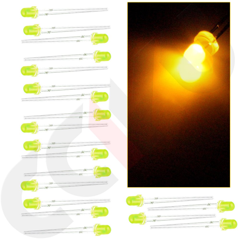 Light LED Yellow Blue Red Green White 3mm 100pcs cciyu