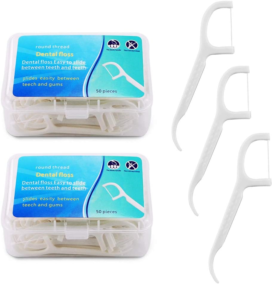 Bignc 100pcs Disposable Dental Floss Tooth Flossing Tools Floss Picks for Adults and Kids