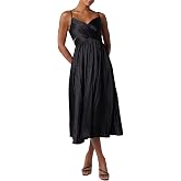 Lulus Margot Ruched Women's Cocktail Midi Dress | Ruched Elegant Attire, Summer Wedding Guest &amp; Cocktail Party Midi Dress, Classy Engagement Party &amp; Evening Party Attire