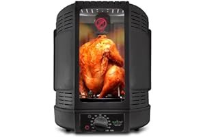NutriChef Vertical Countertop Rotisserie Oven Roaster, Rotating Shawarma And Kebab Machine with Skewer and Rack, Basket Tower