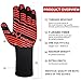 YINENN BBQ Grill Gloves with 932°F Heat Resistant and Insulated Silicone for Barbecue with Grilling,Smoker,Cooking and Oven,Baking,Fireplace,Frying and Kitchen-1 Pairs XL (13.5 Inches)-Red