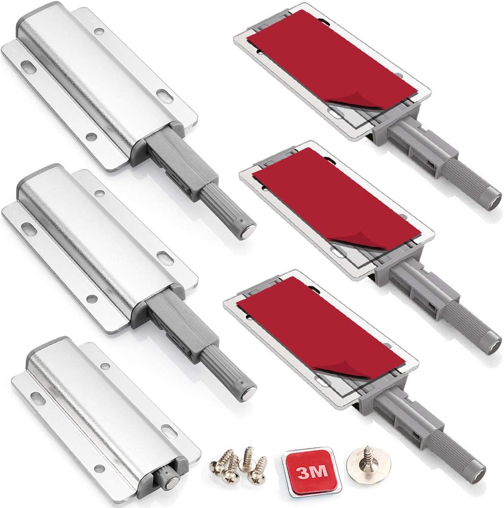 Push to Open Door Catches ZUONAI 6 Pack Adhesive Push Latches