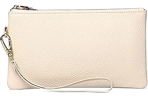 GOIACII Women's Wristlet Clutch Slim Leather Wallet RFID Blocking Handbag