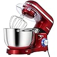 Aucma Stand Mixer,6.5-QT 660W 6-Speed Tilt-Head Food Mixer, Kitchen Electric Mixer with Dough Hook, Wire Whip & Beater 2 Laye