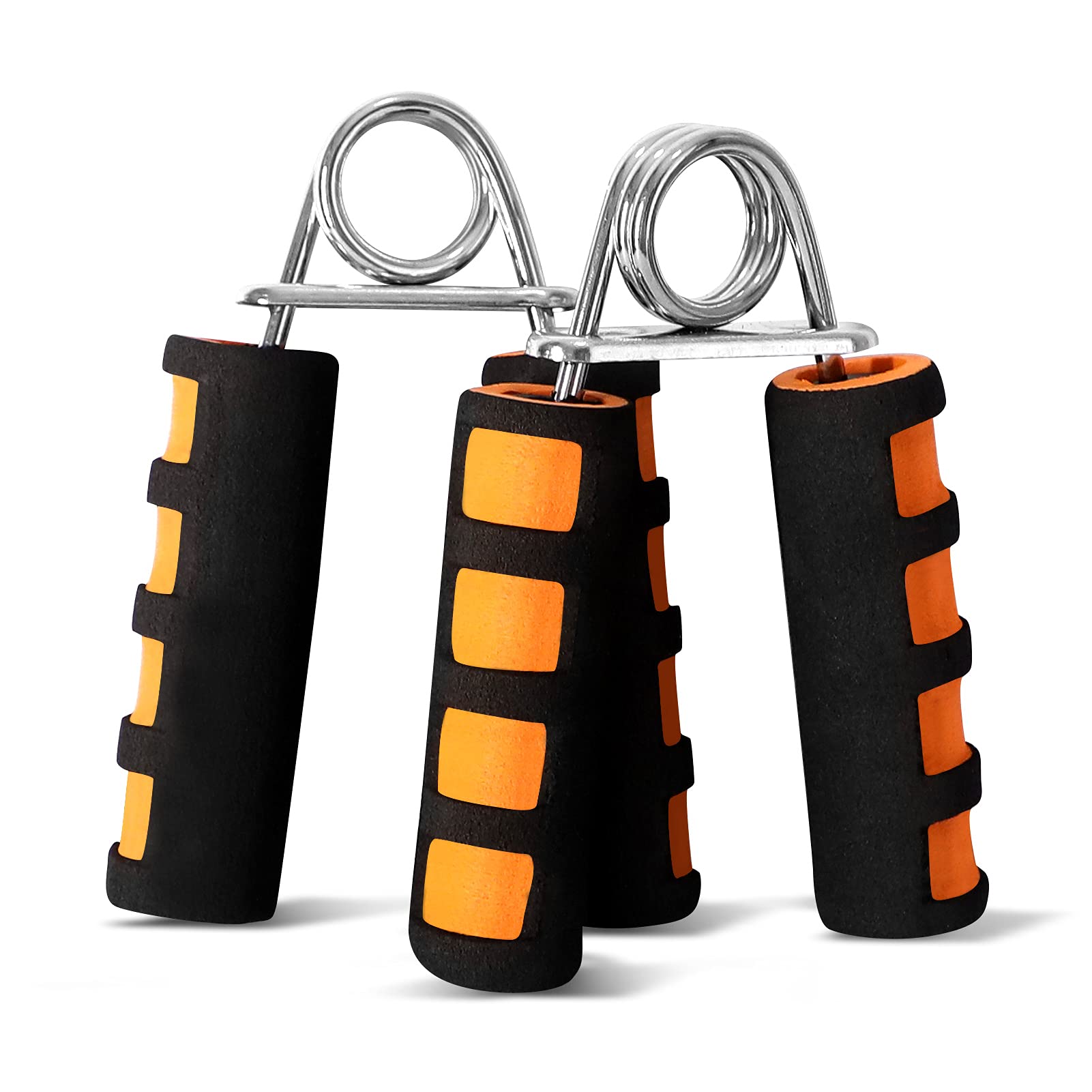 Maveek A shape Foam Handle Hand Grips Gripper Arm Muscle Builder Wrist Resistance Strengthener (Black/Orange)