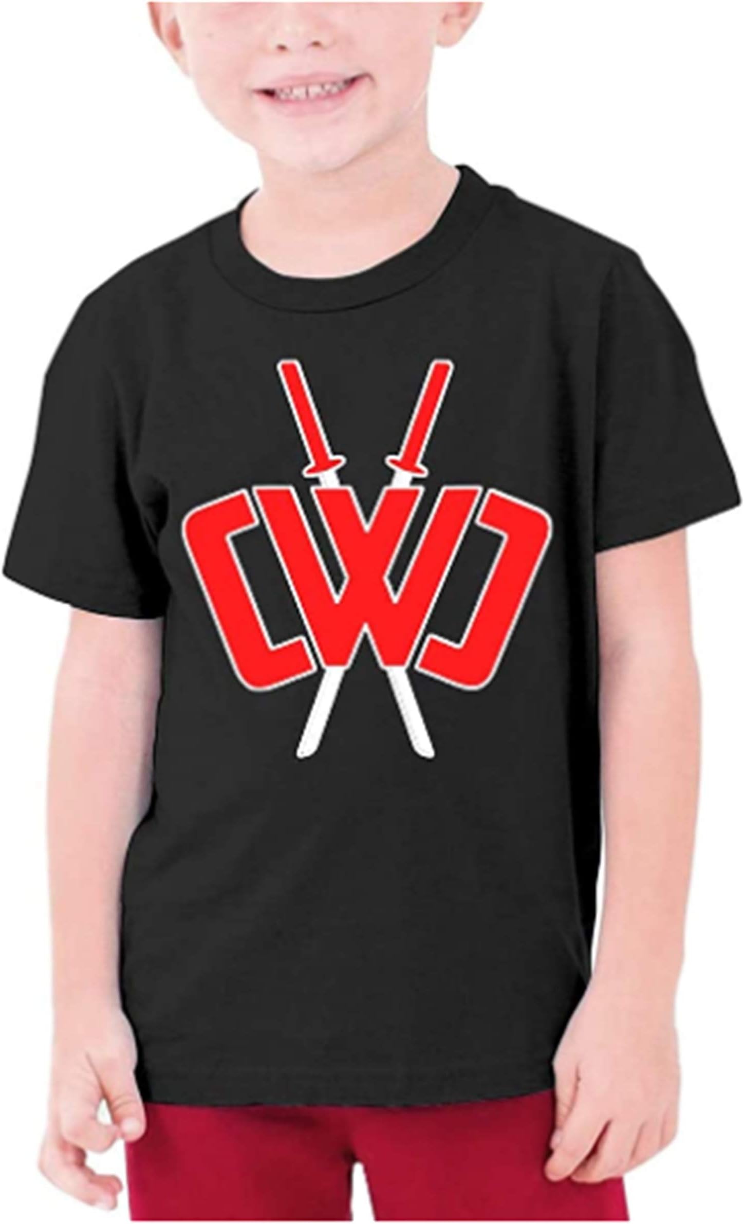 Youth Fashion Chad Wild Clay Custom T-Shirt Boy Girl Colorful Tops, Black, Small