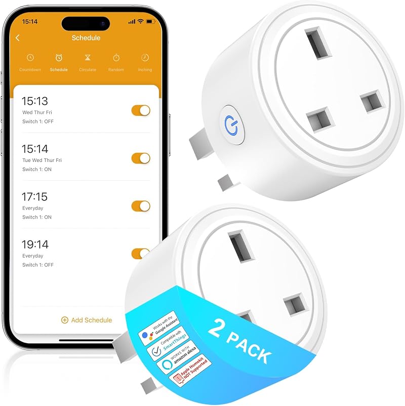 SURFOU Smart Plug Wi Fi Timer with Energy Monitoring 13A Tuya App