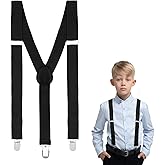 Crahalen Suspenders for Boys and Girls,Elastic Y-Back Design Suspenders with Strong Metal Clips